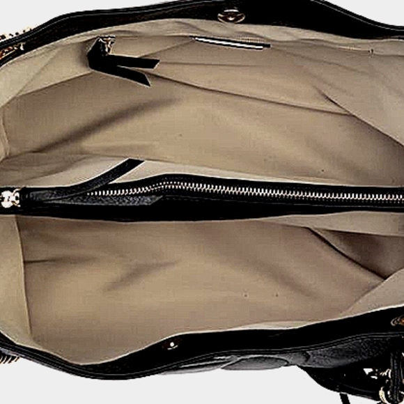 Mario Valentino Black Polyester Tote Bag With Gold Hardware Signature Leather Tote Bag VALENTINO BY MARIO VALENTINO
